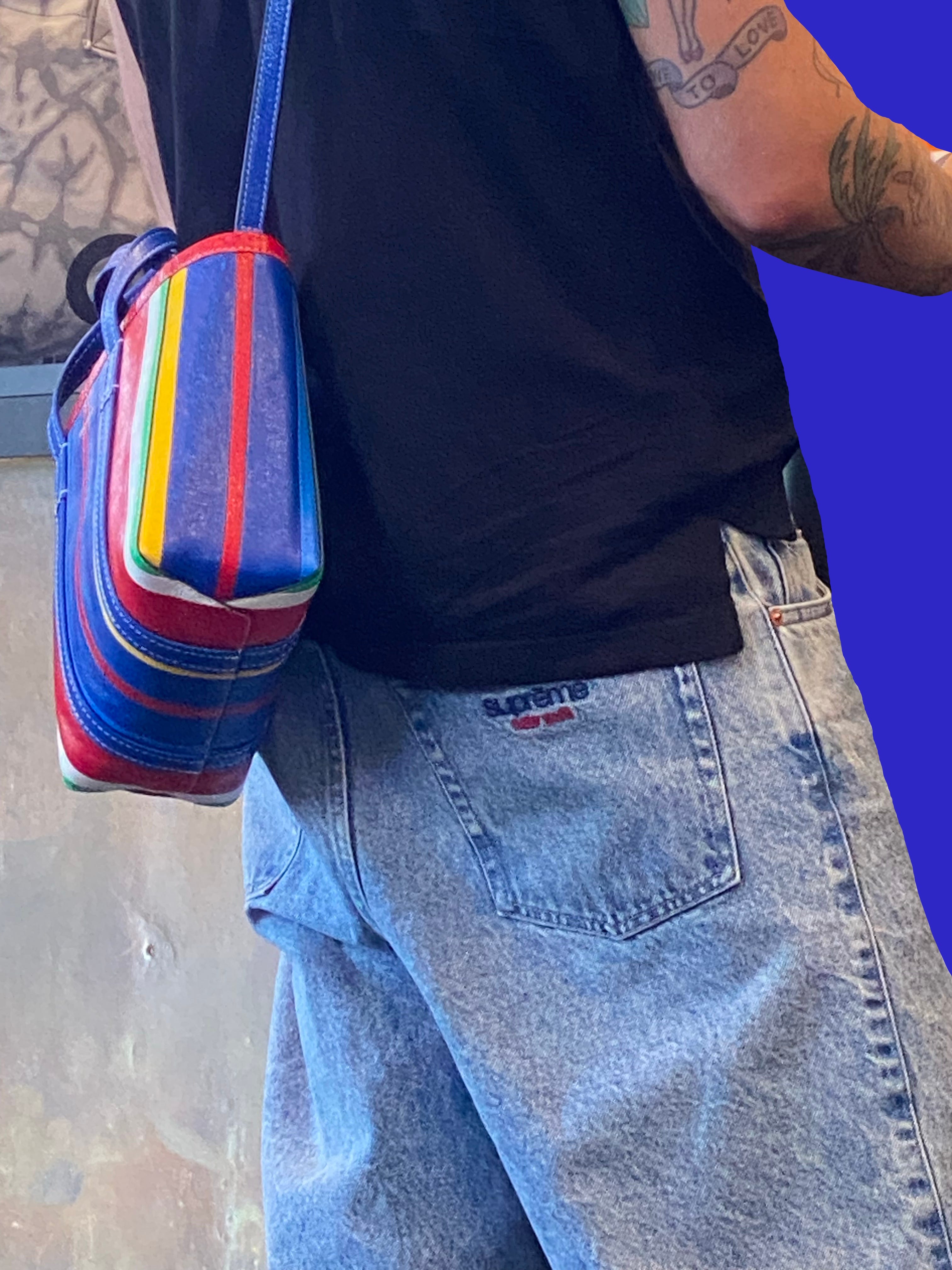Balenciaga store rainbow purse