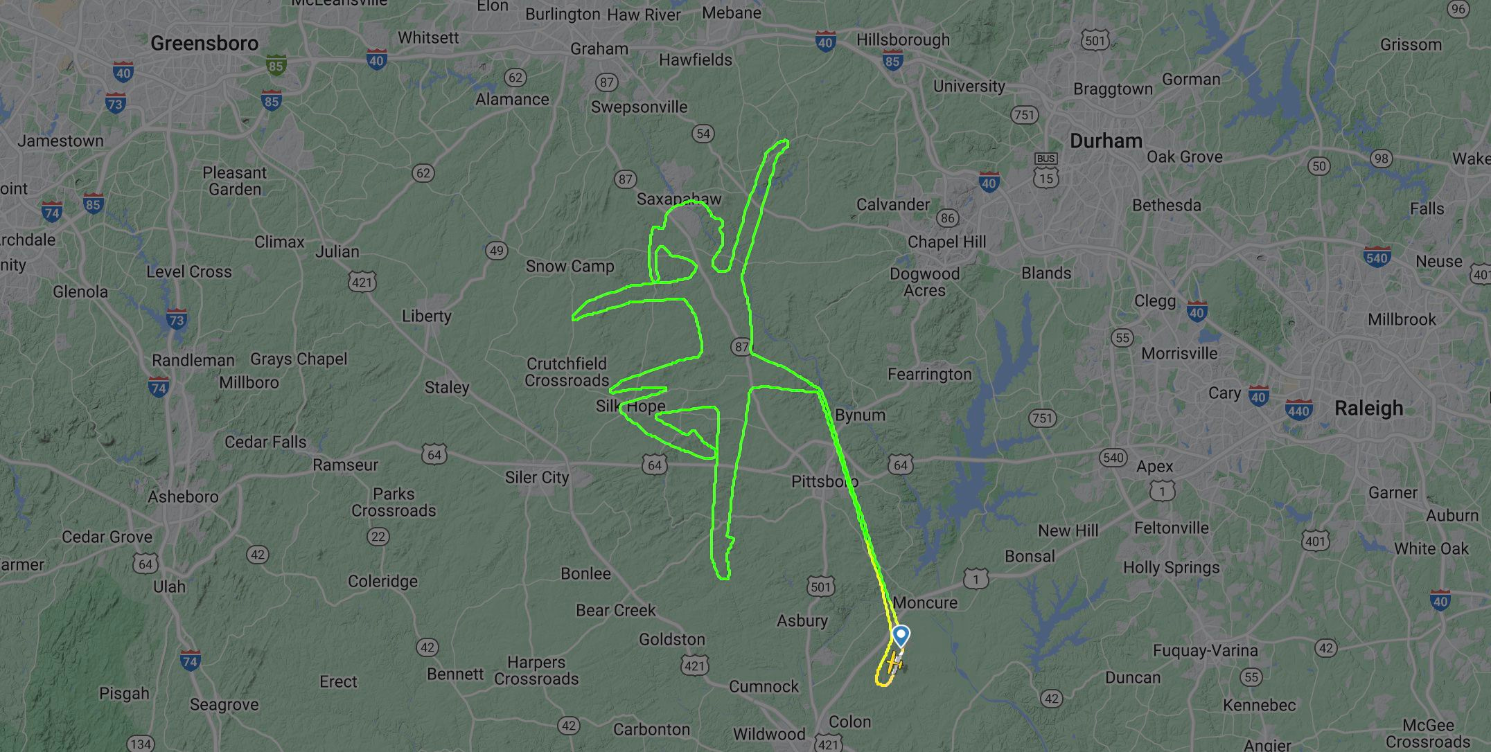 Meet the pilot who drew a giant ballerina with his flight path