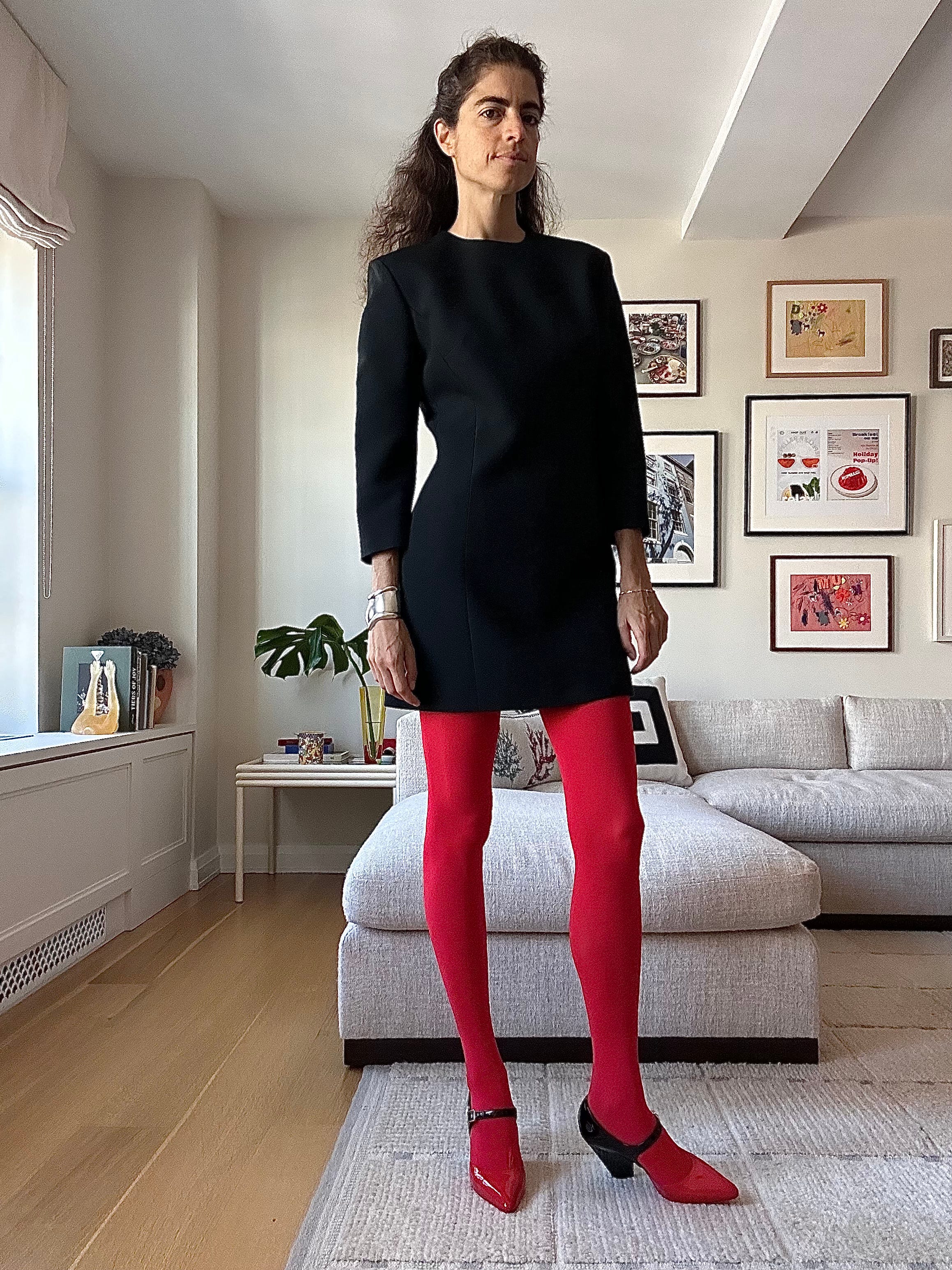 Black dress red tights discount