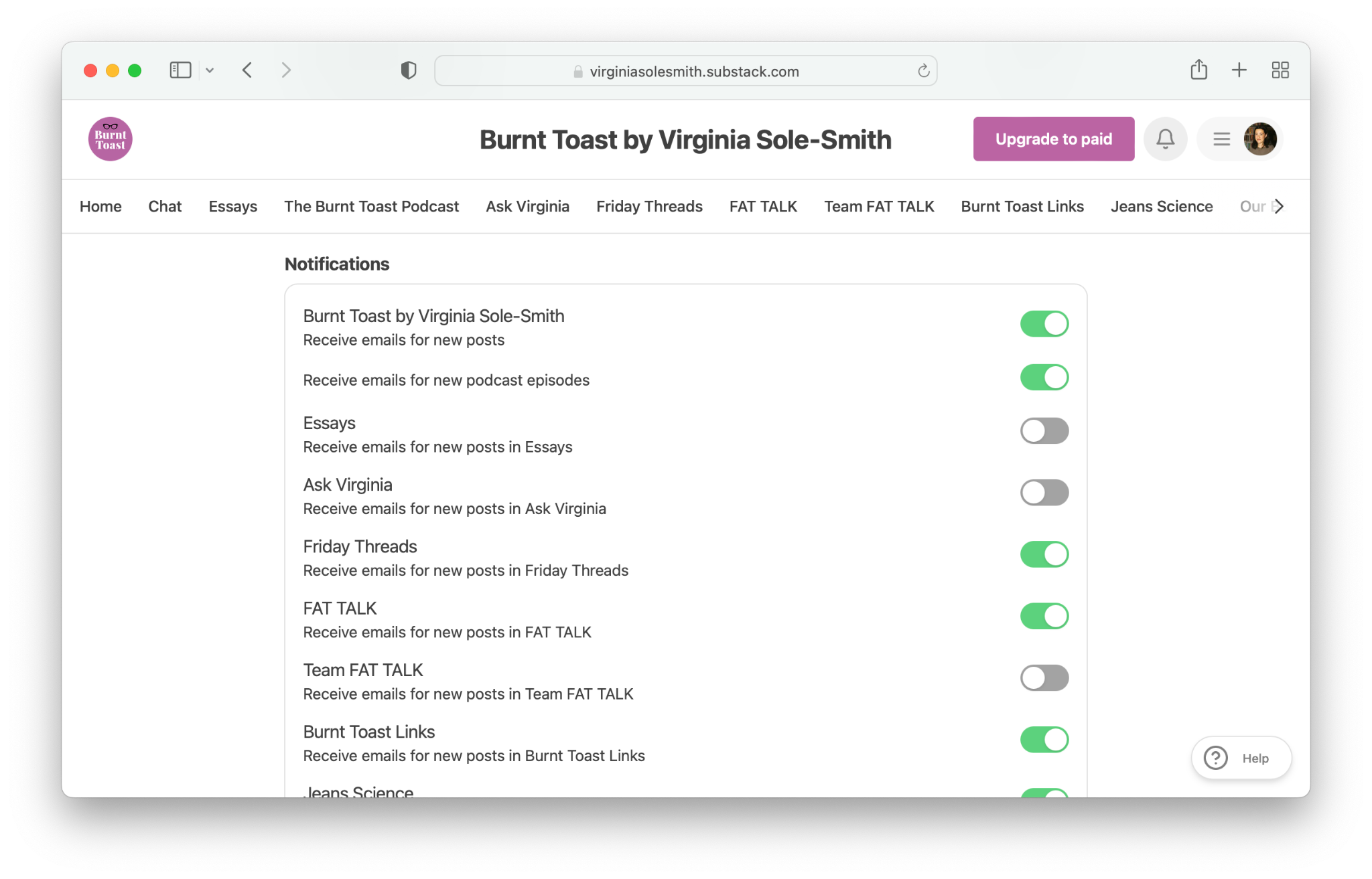 A guide to publication sections On Substack