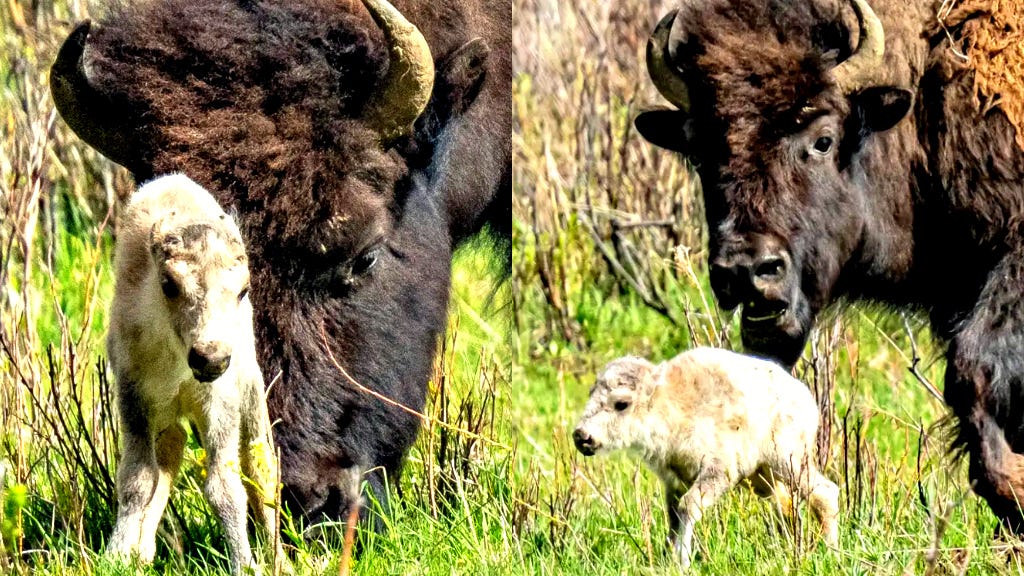 GOOD OMEN: A Rare White Bison Calf Is Born in Yellowstone – Paul Serran