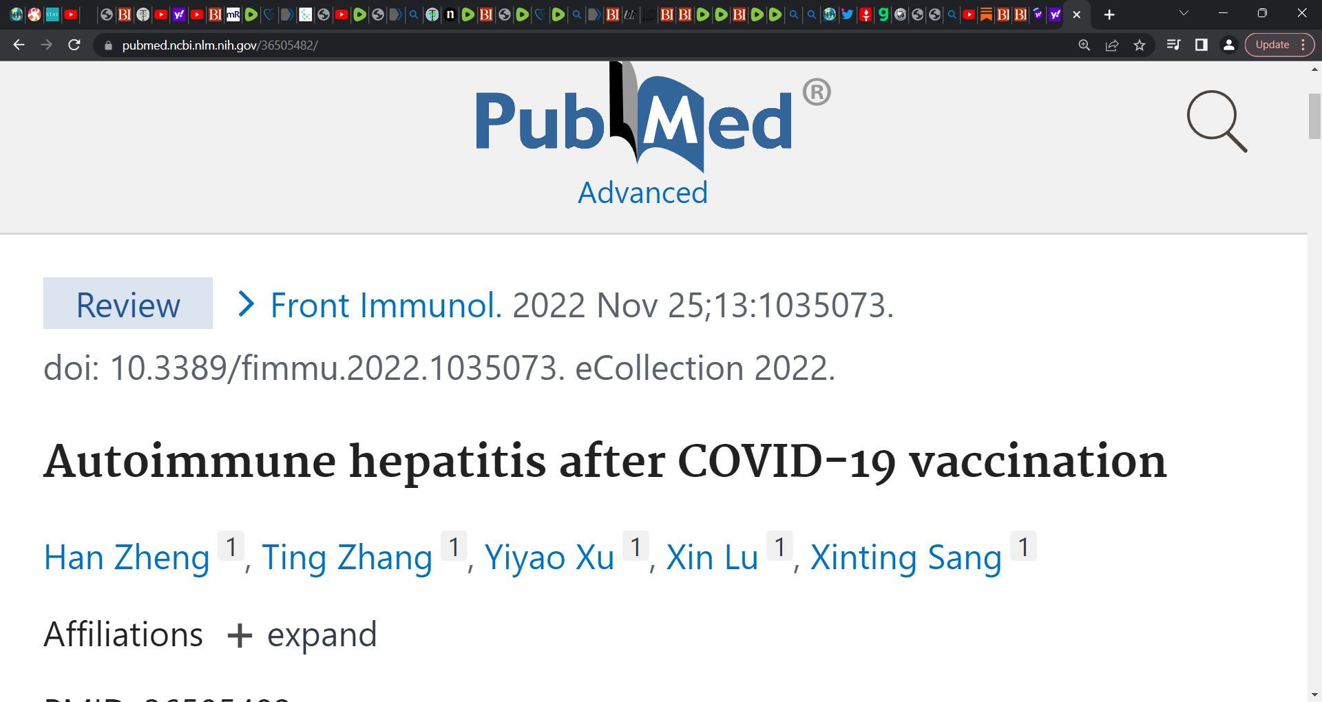 Autoimmune hepatitis (AIH) following COVID19 vaccination; Twentyseven