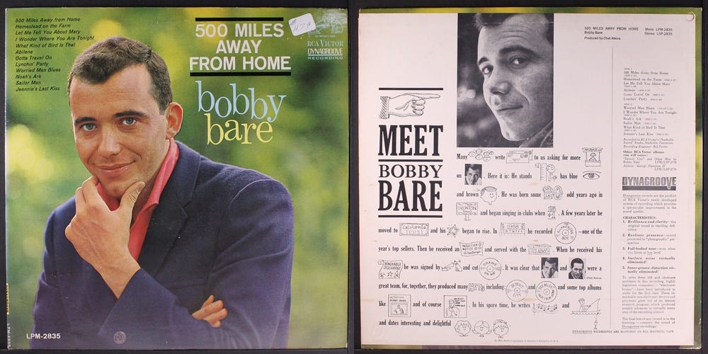 ☆BOBBY BARE/Detroit City And Other Hits＆500 Miles Away From Home＆Talk Me  Some Sense＆A Bird Named Yesterday+４曲『４in２CD』◇ | www.polyfilm.com.ar -  ワールドミュージック