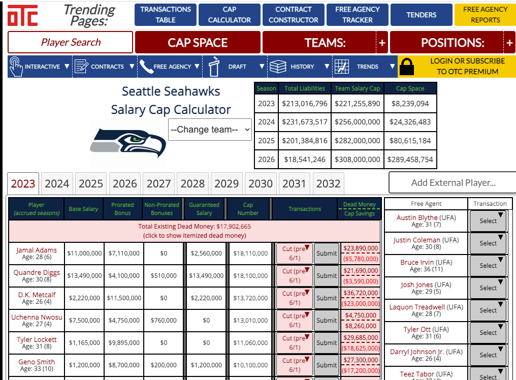 Nfl salary cap calculator 2025