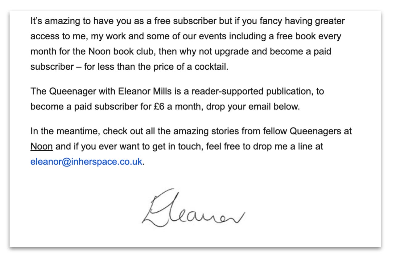 How to write a email for new Substack readers