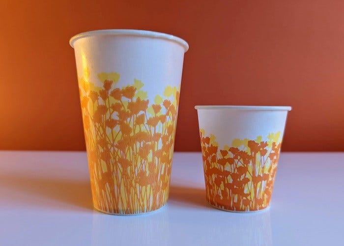 Orange and Yellow Flowers Paper Cups - The Retroist