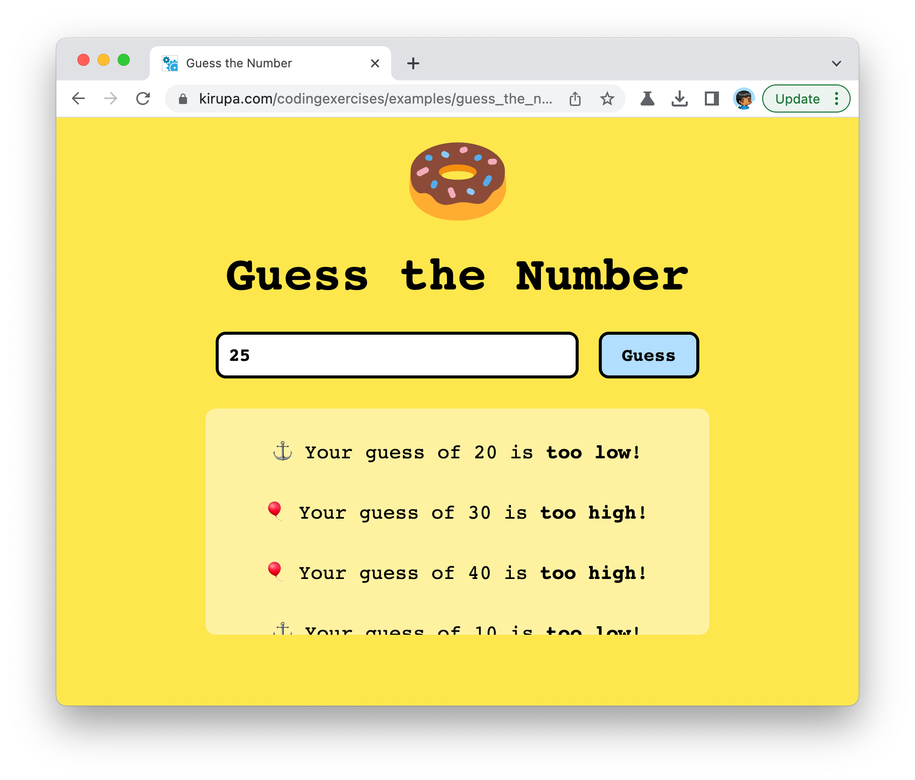  guess the number and binary searching kirupa 