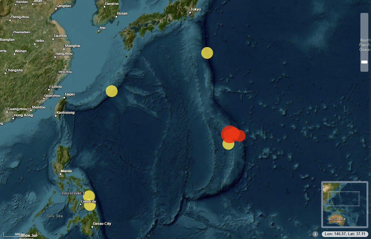 Earthquake reported near Mariana Islands by Robe Warrior