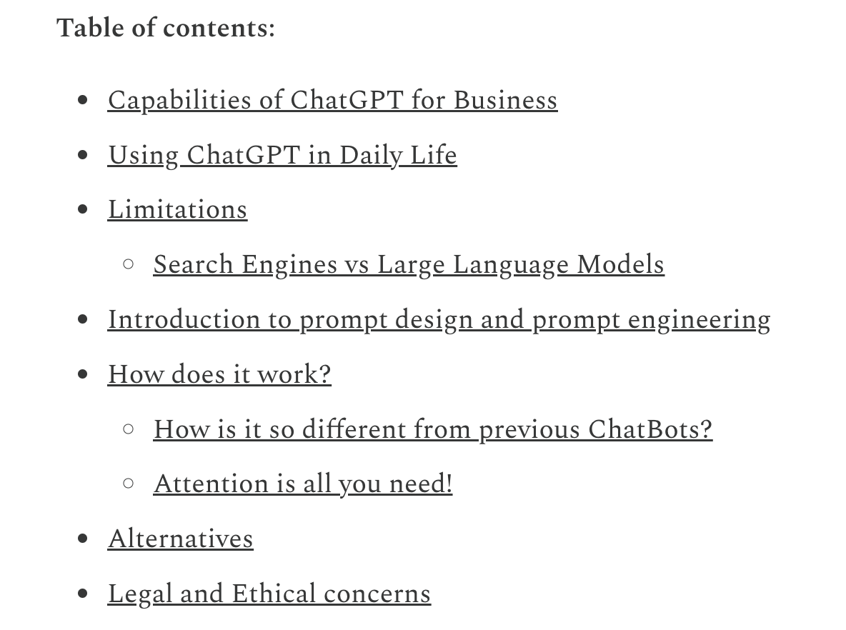 Adding a table of contents in Substack (with Python)