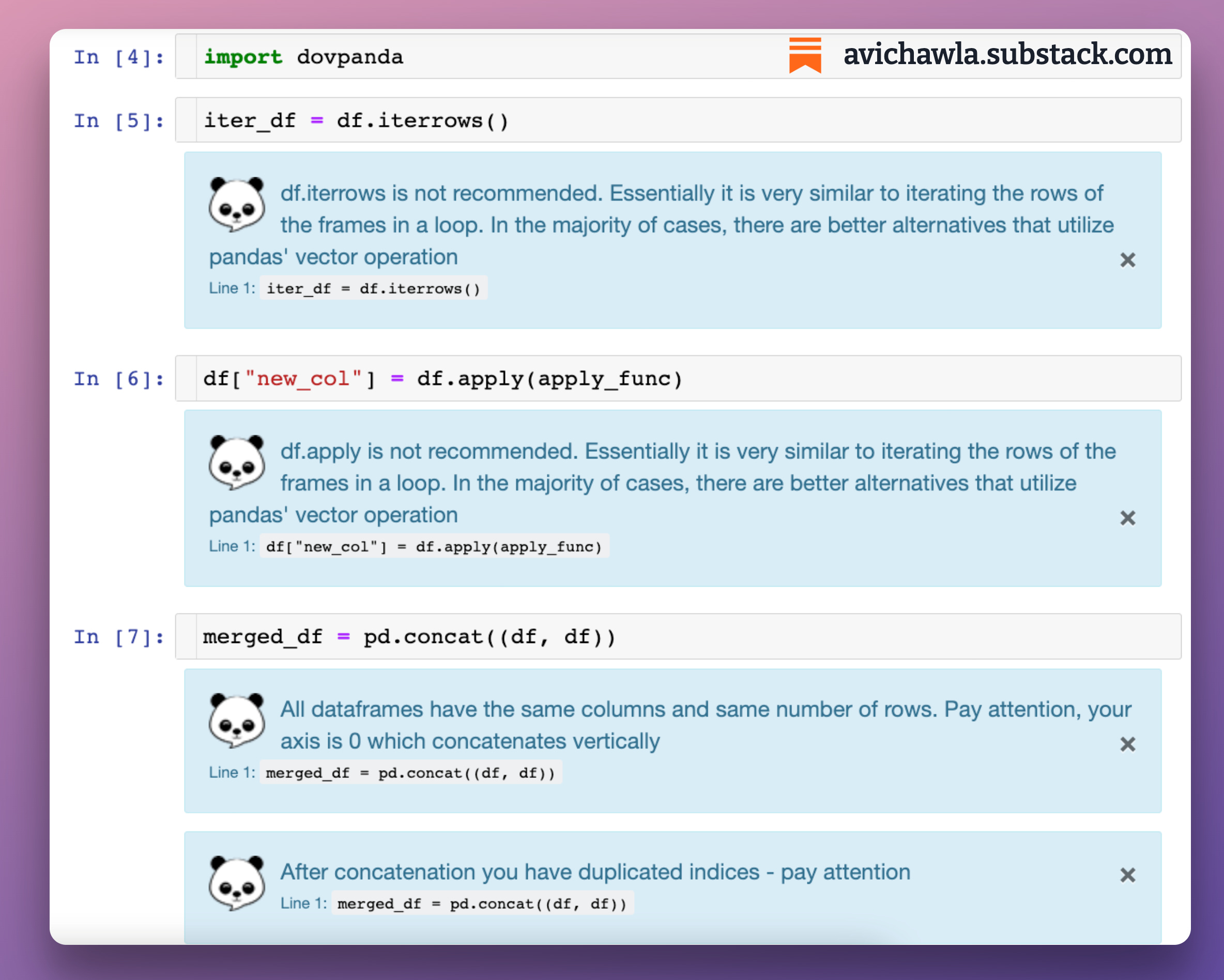 Generate Helpful Hints As You Write Your Pandas Code