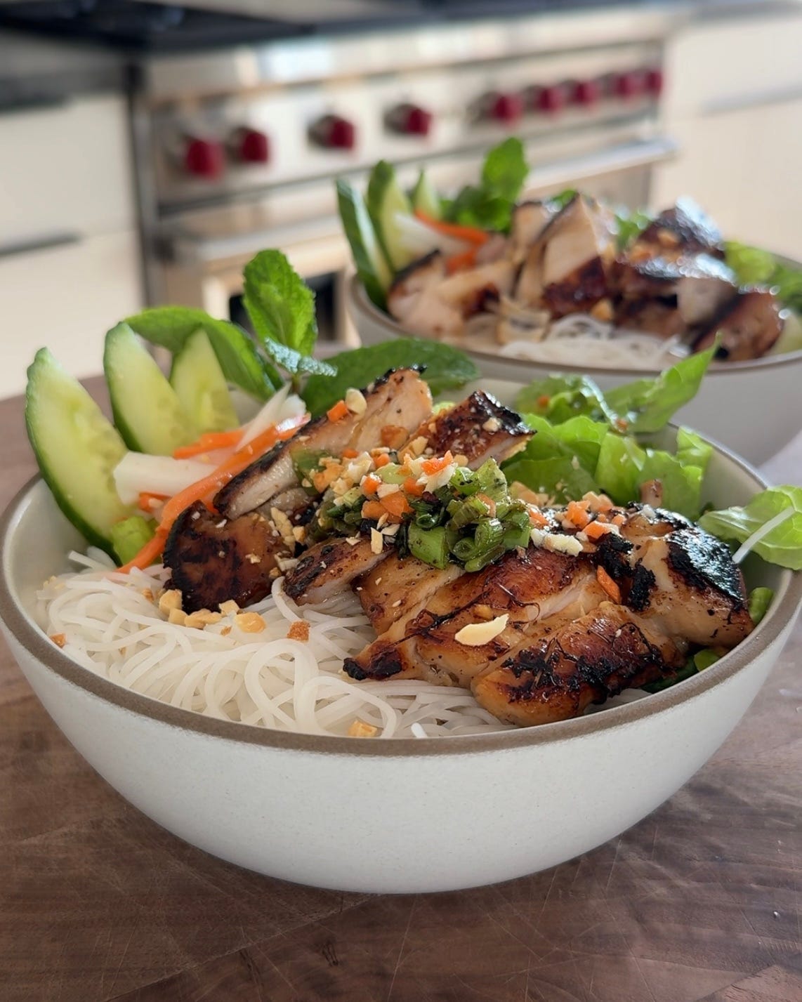 Lemongrass Chicken Vermicelli Bowls - by Maxine Sharf