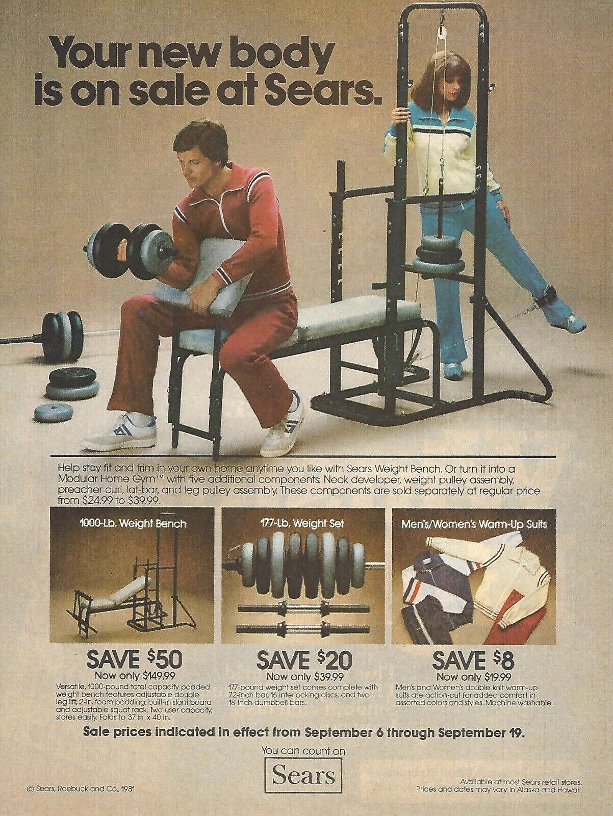 Sears dumbbell set online