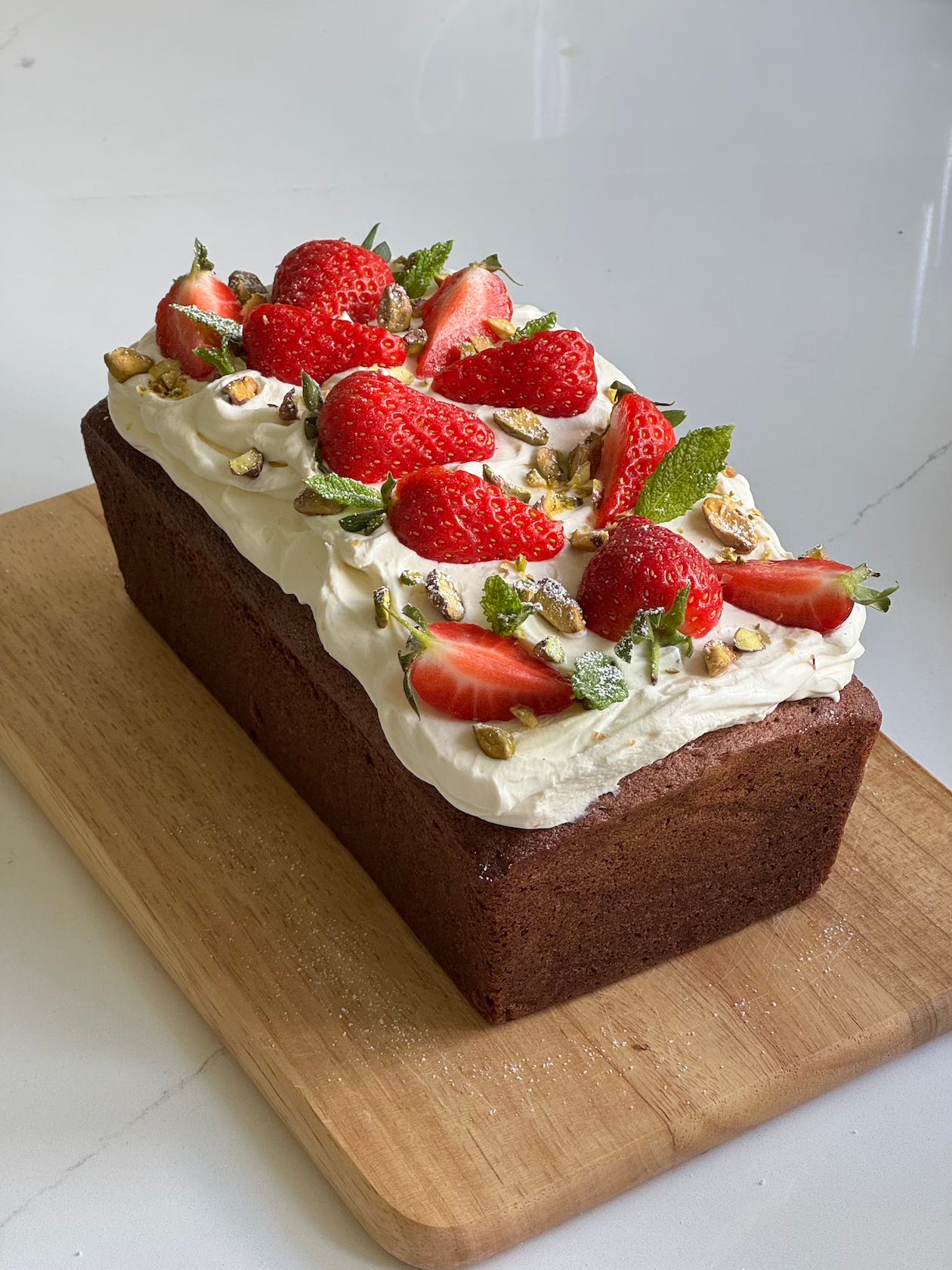146 Strawberries & Cream Loaf cake - by Stephi Blackwell