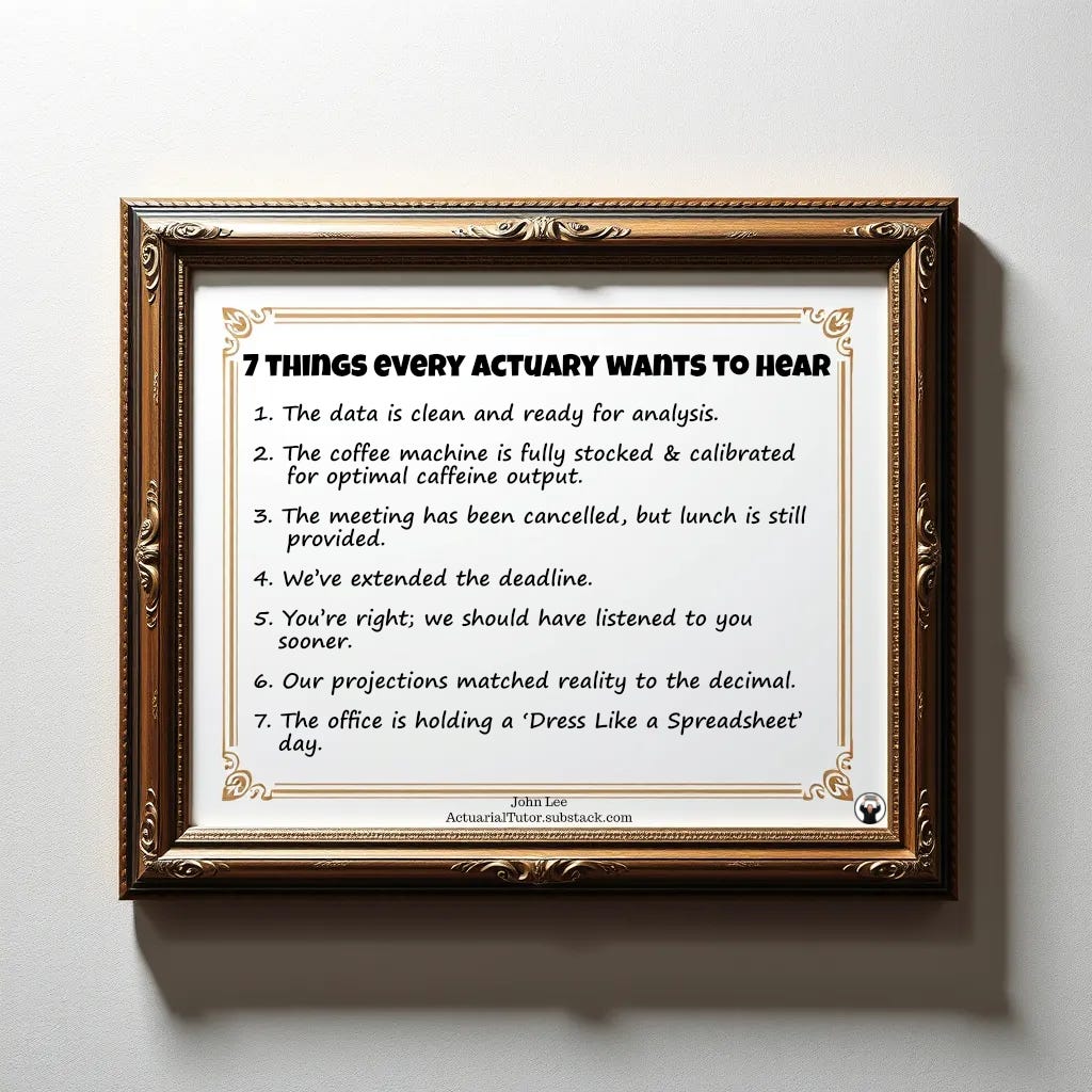 7 things every actuary wants to hear