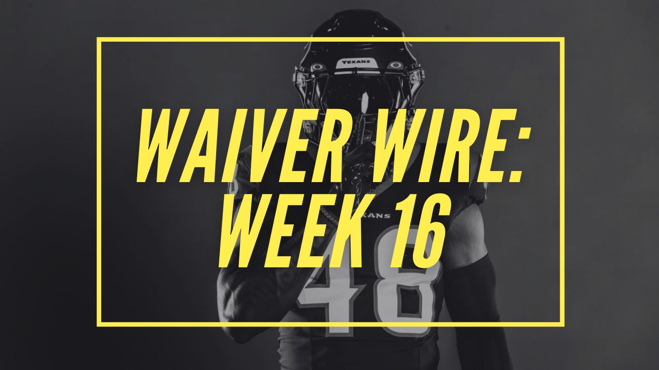 Week 16 waiver wire discount