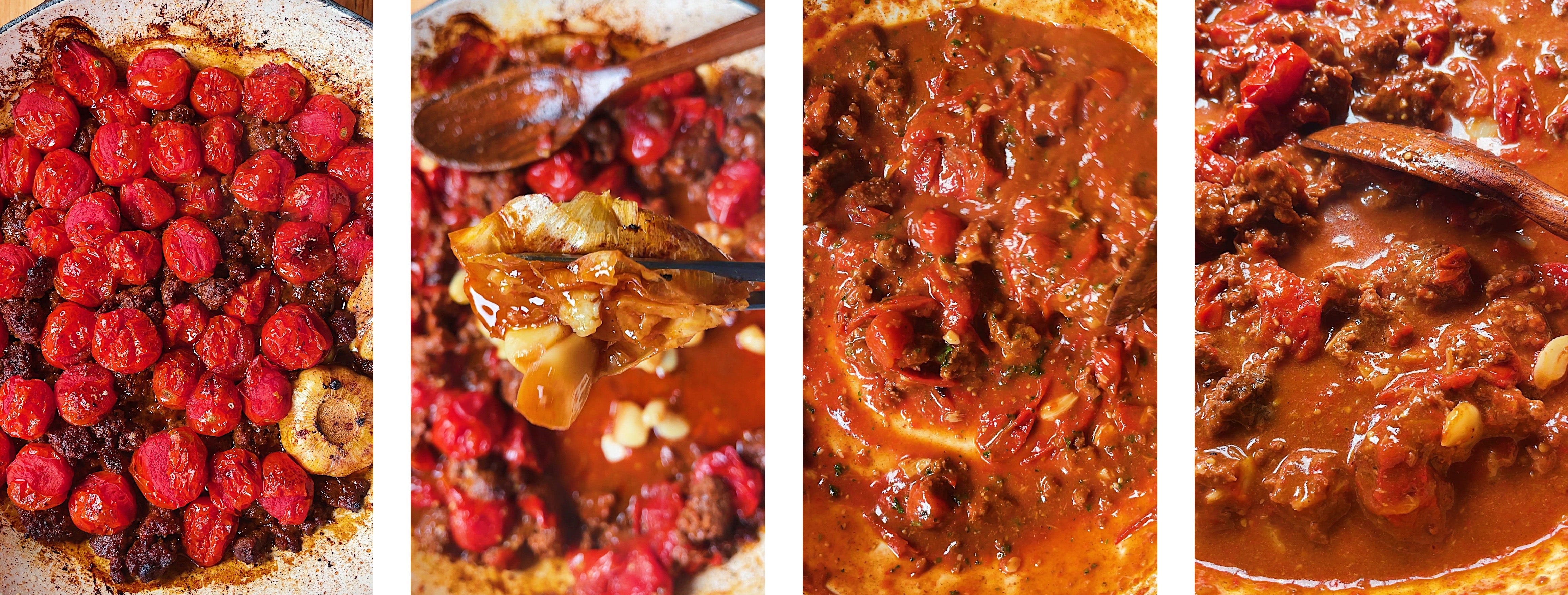 Gochujang Beef Stew with Roasted Tomatoes and Creamy Coconut Polenta