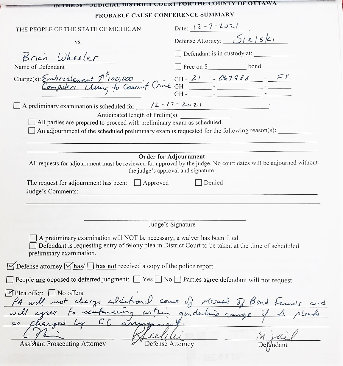 Embezzlement Case Closed Before Evidence was In