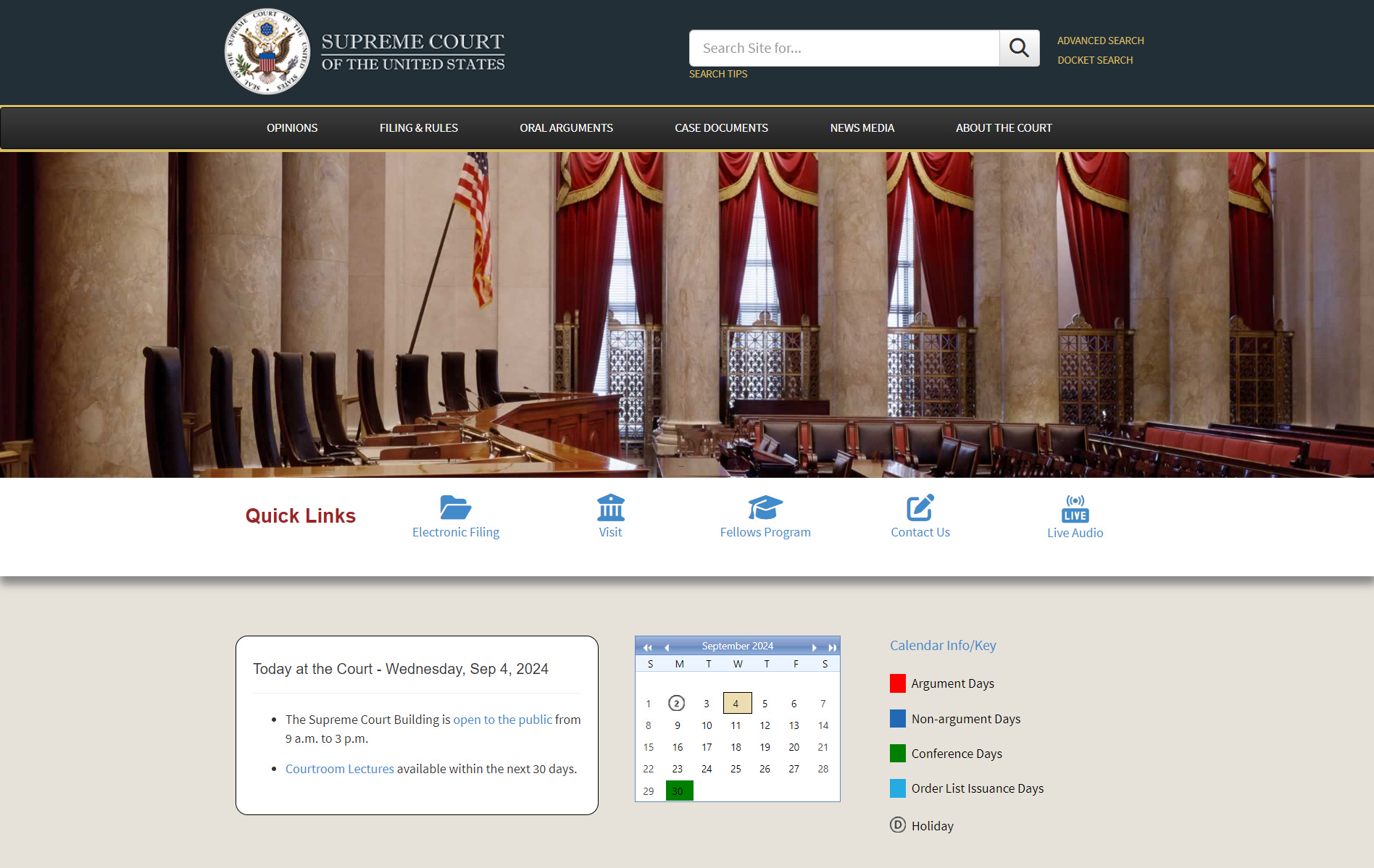 Supreme court website top