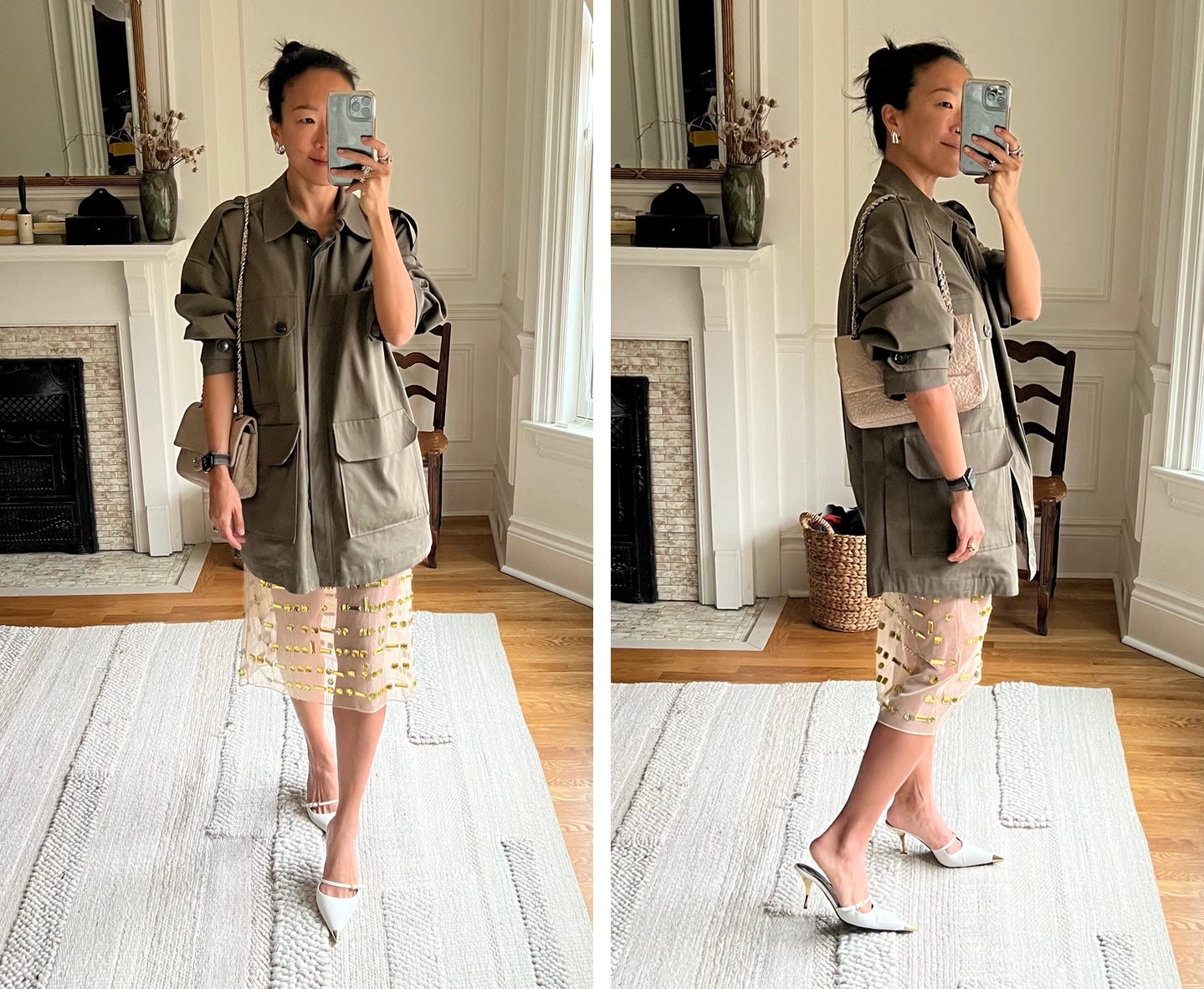 Utility jacket skirt top