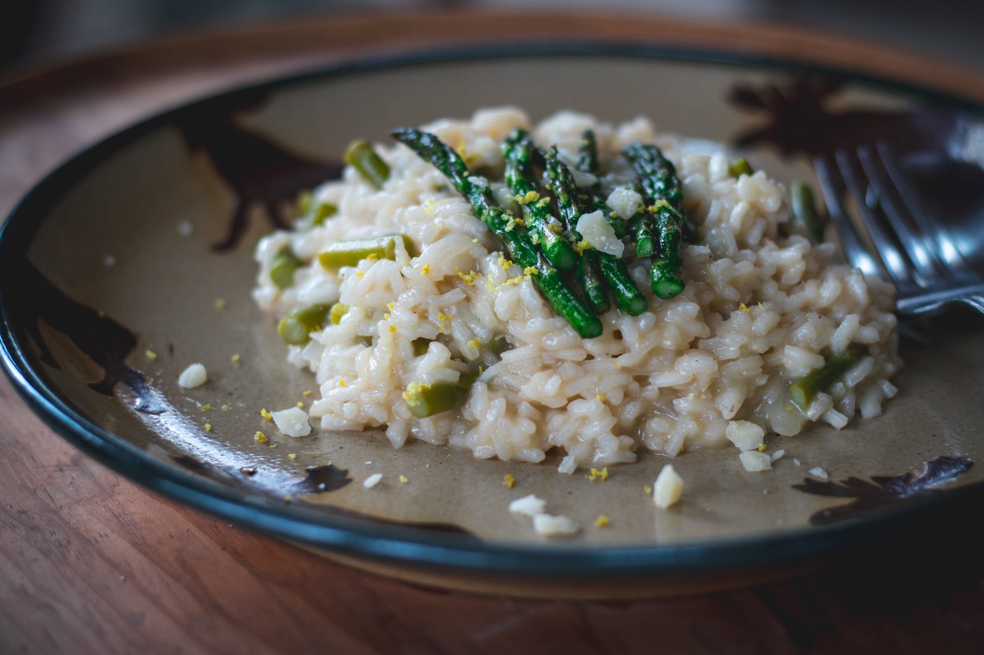 Mel's Risotto - spring edition with asparagus, Vermont sharp cheddar ...