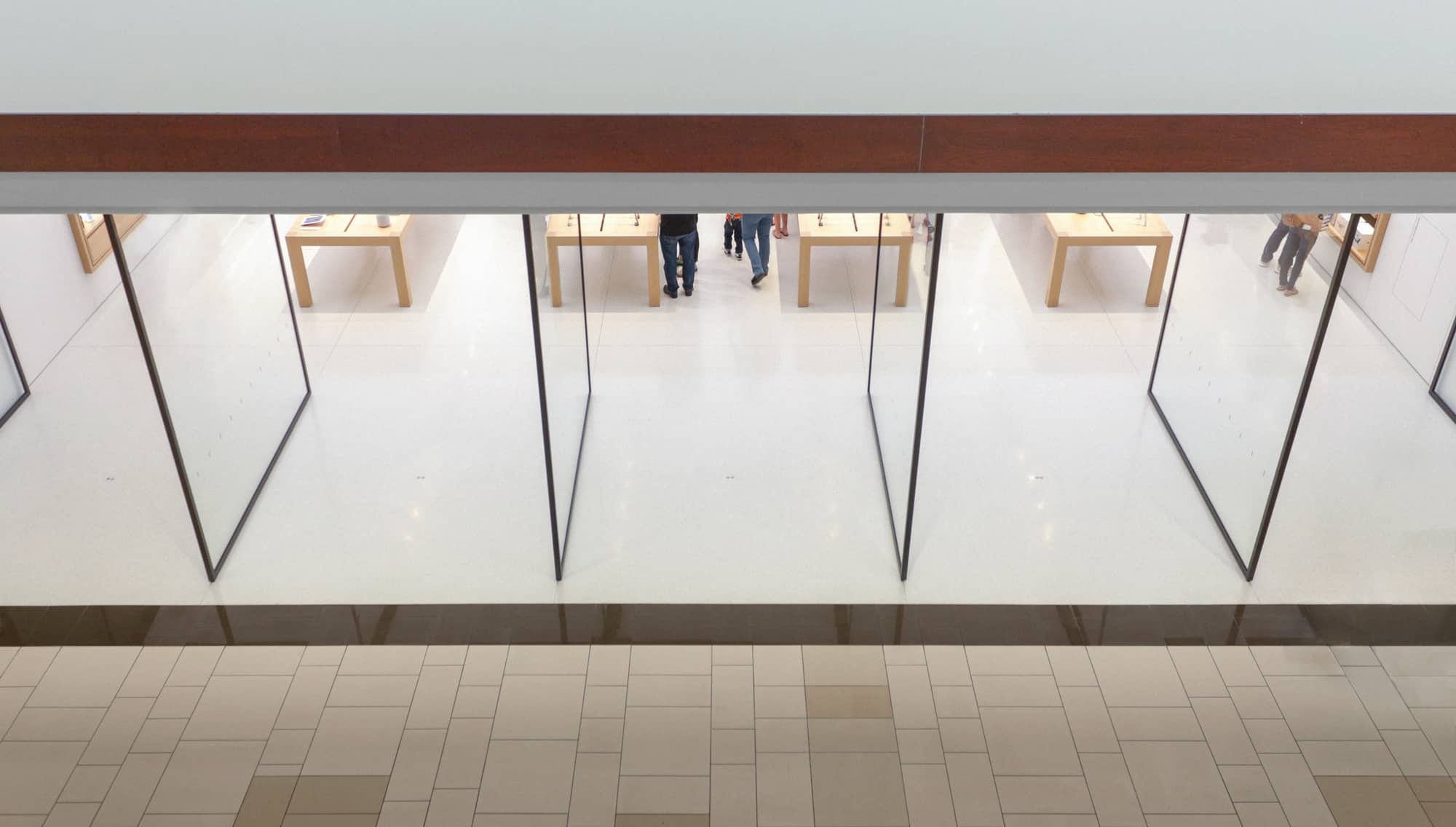 Glass shop door apple