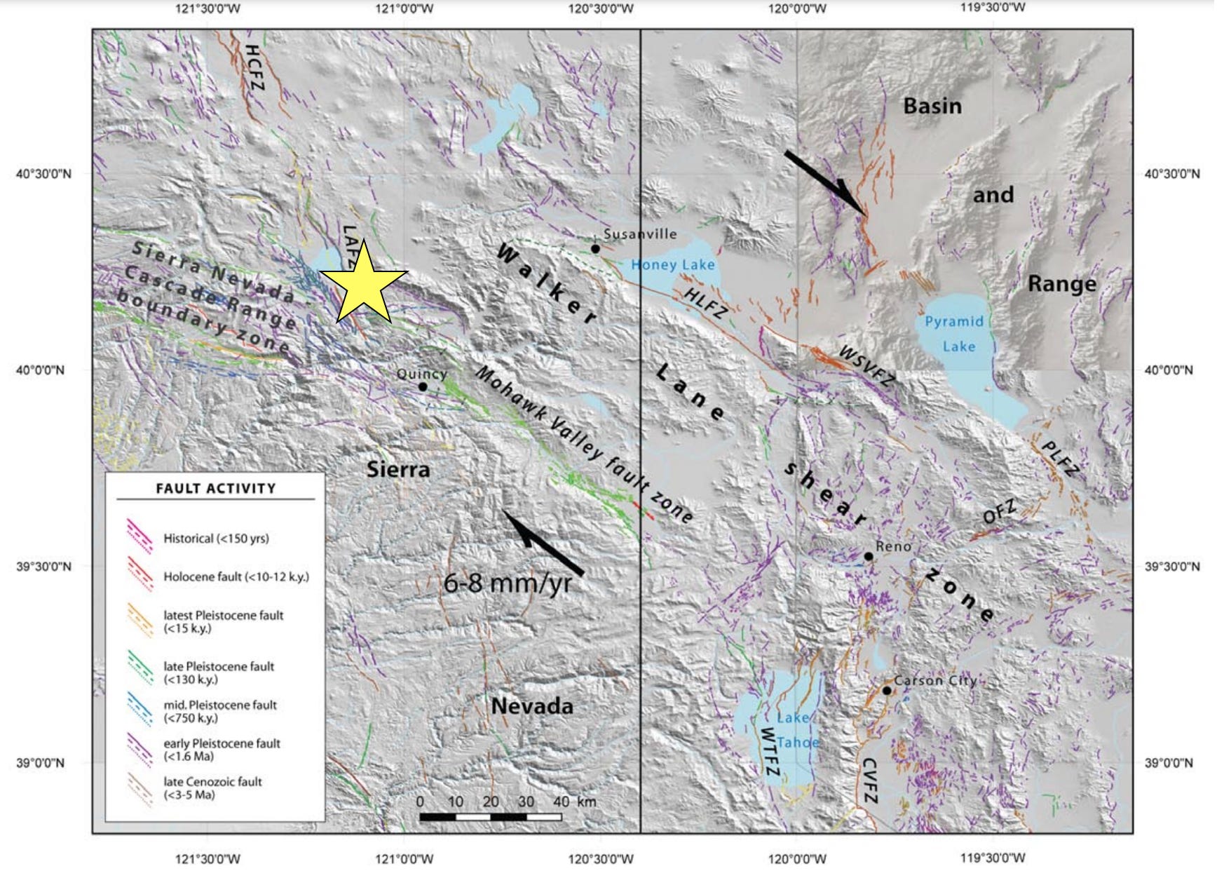 M5.5 earthquake in California occurred at northwestern edge of Walker