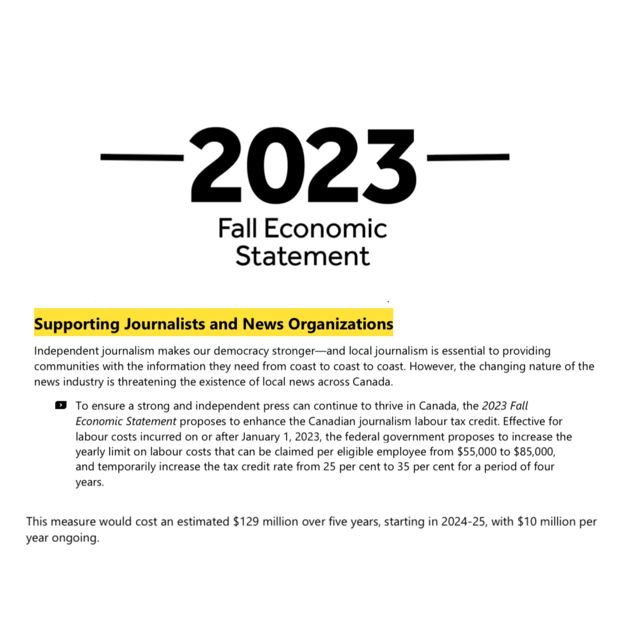 LOOK: The Liberals 2023 Fall Economic Statement includes another $129 ...