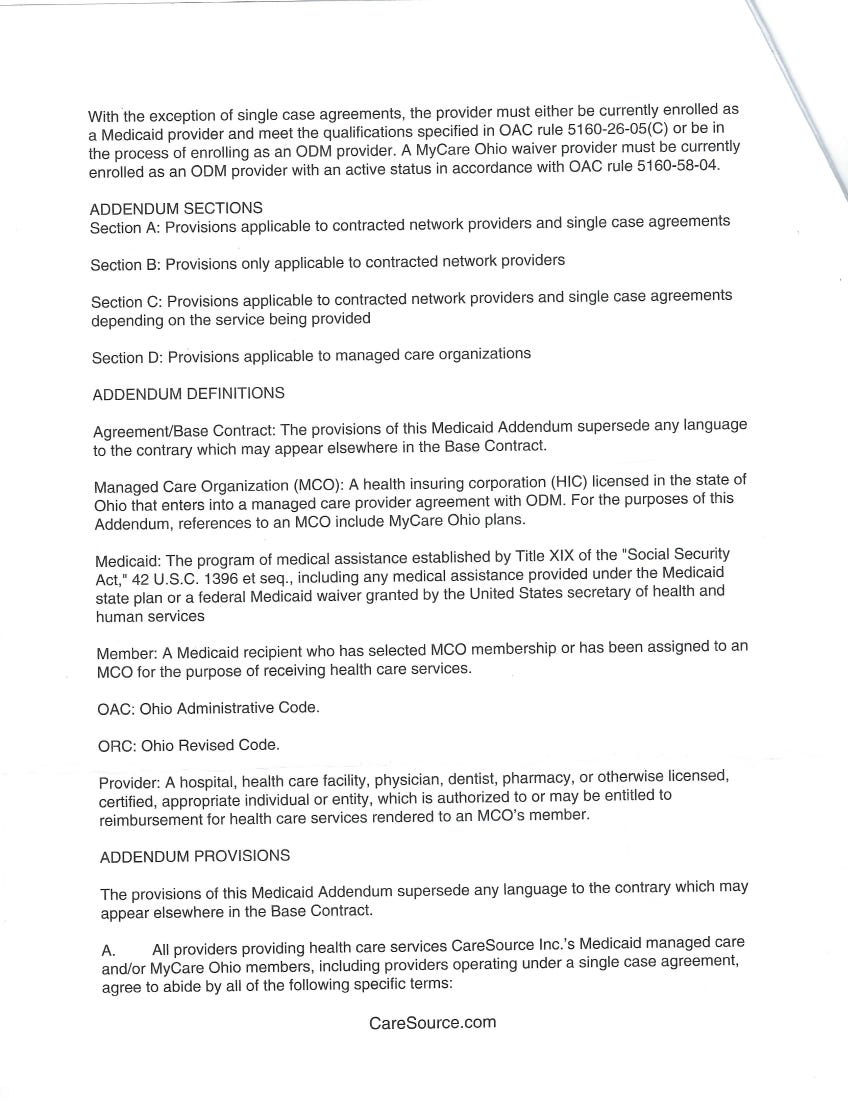 An Ohio Medicaid Contract by Ken Christman, M.D.