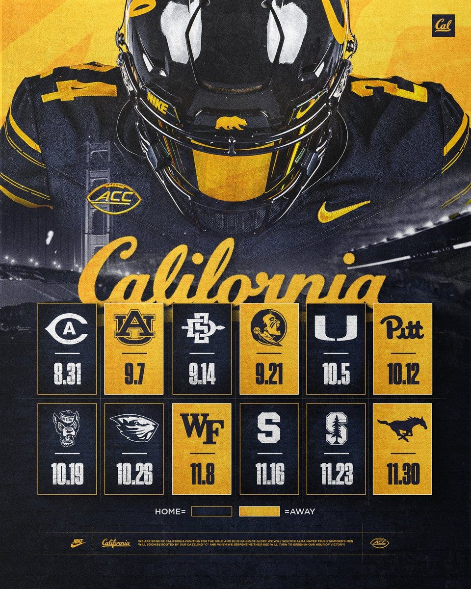 Cal football schedule discount