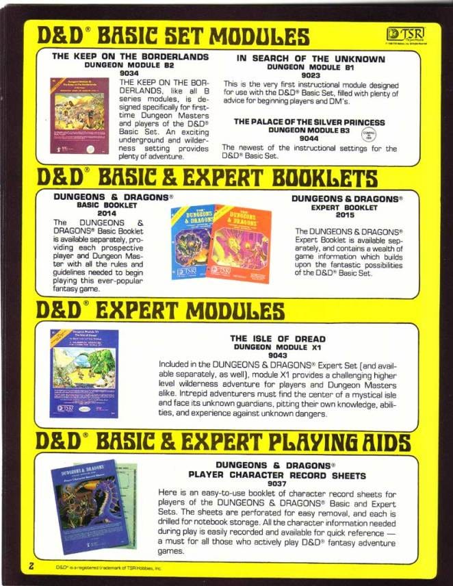 1980 TSR Catalog The Retroist