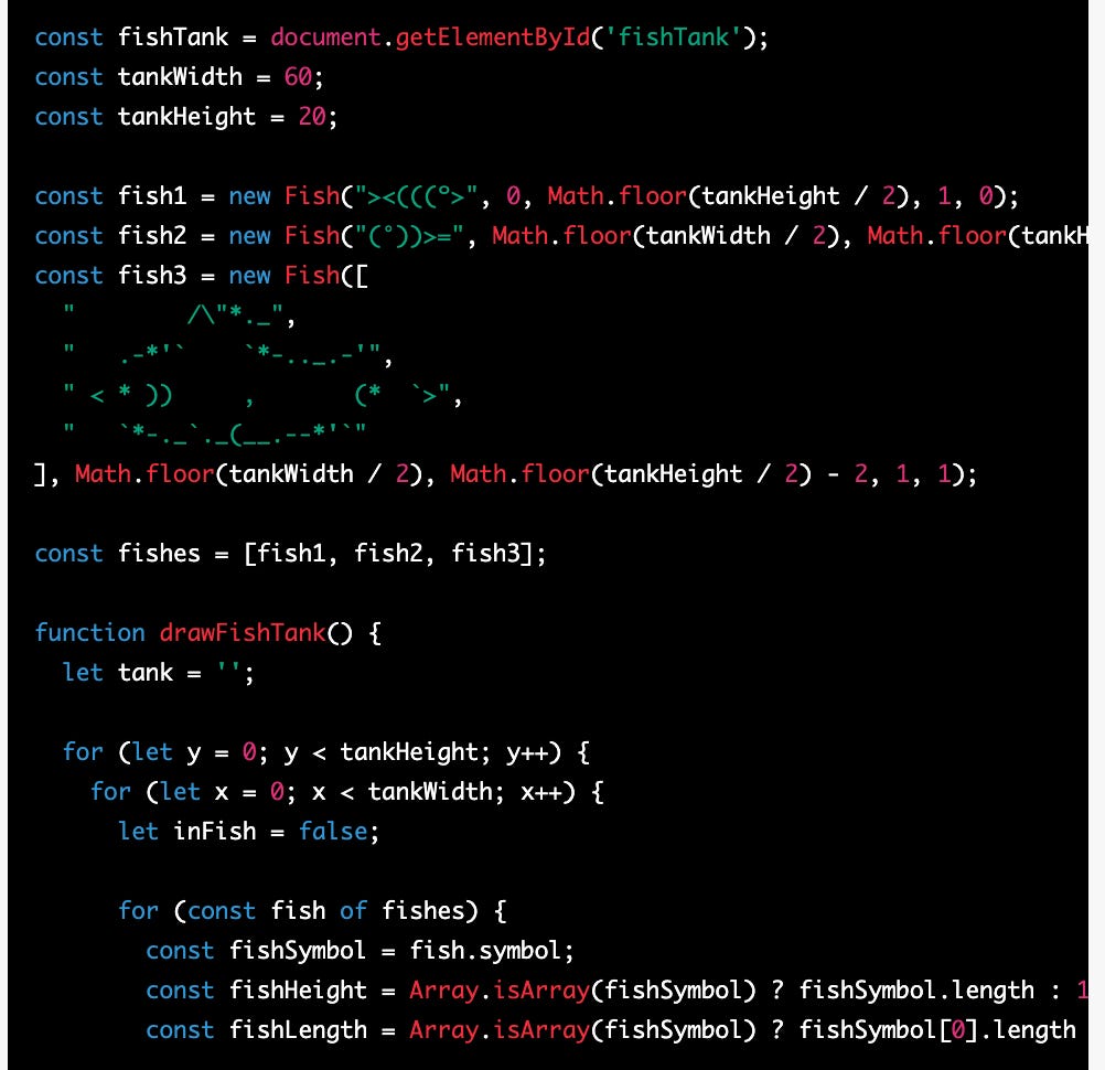 Fish Tank Simulation: using GPT-4 to recreate my first ever computer ...