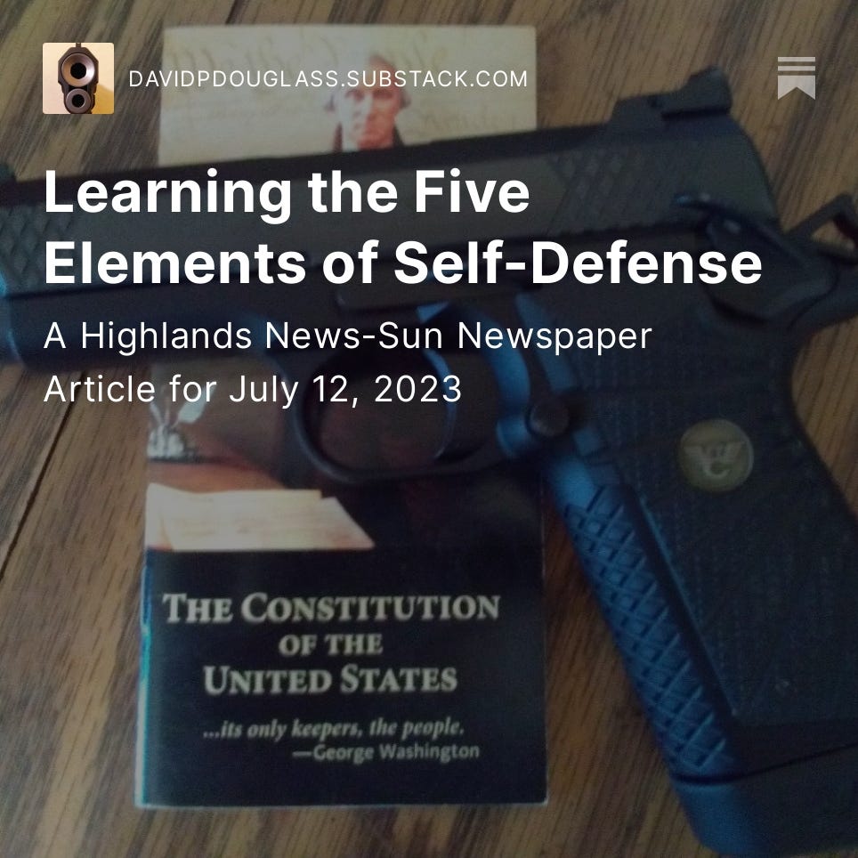 Learning the Five Elements of SelfDefense