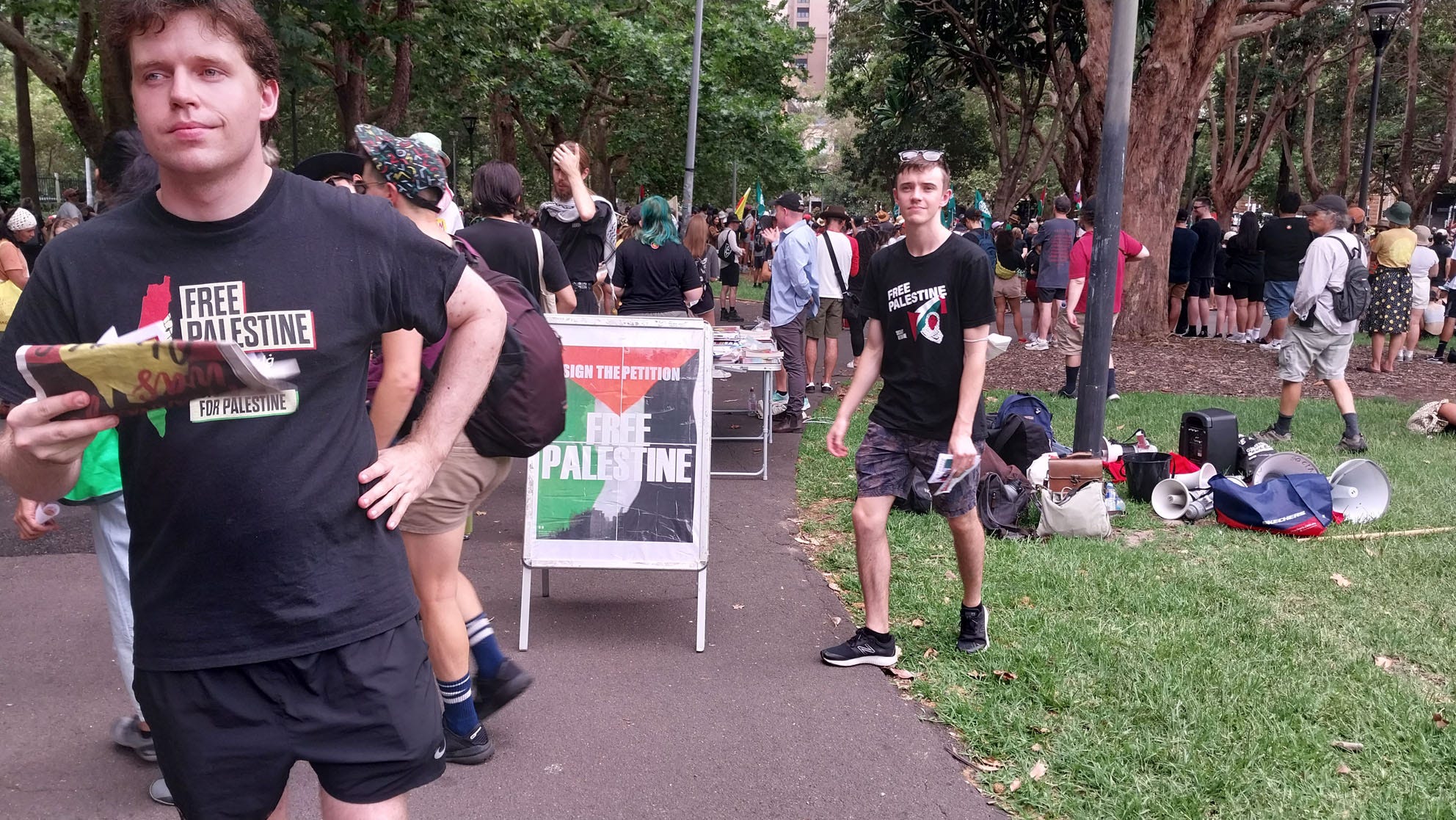 COLONISED: Palestinian flags blot out Aboriginal flags, dominate