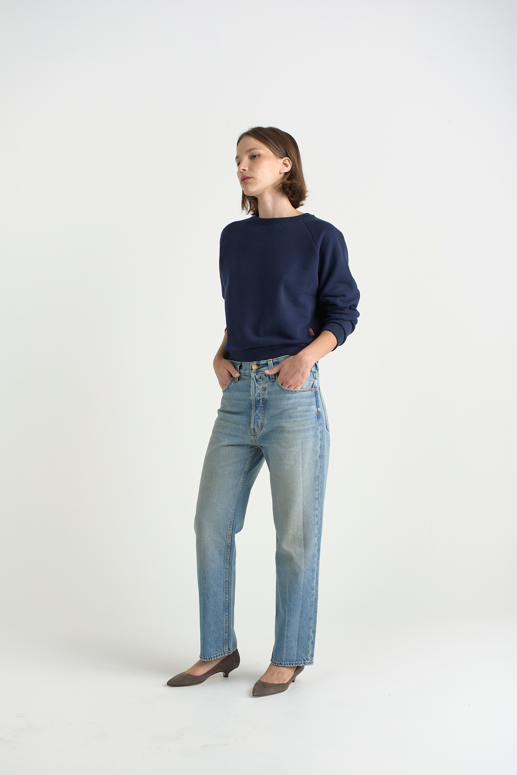 Vintage indigo raw hem jamie jeans top