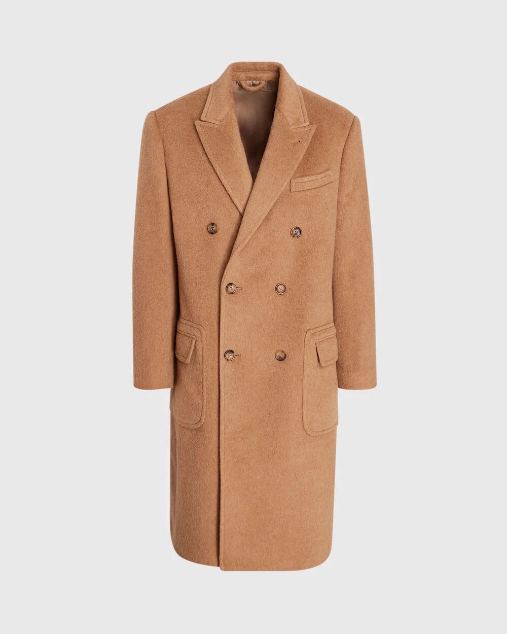 Double breasted camel overcoat mens online