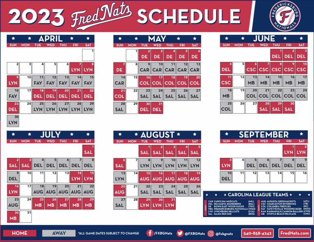 Quick Notes Fredericksburg Nationals release 2023 season schedule