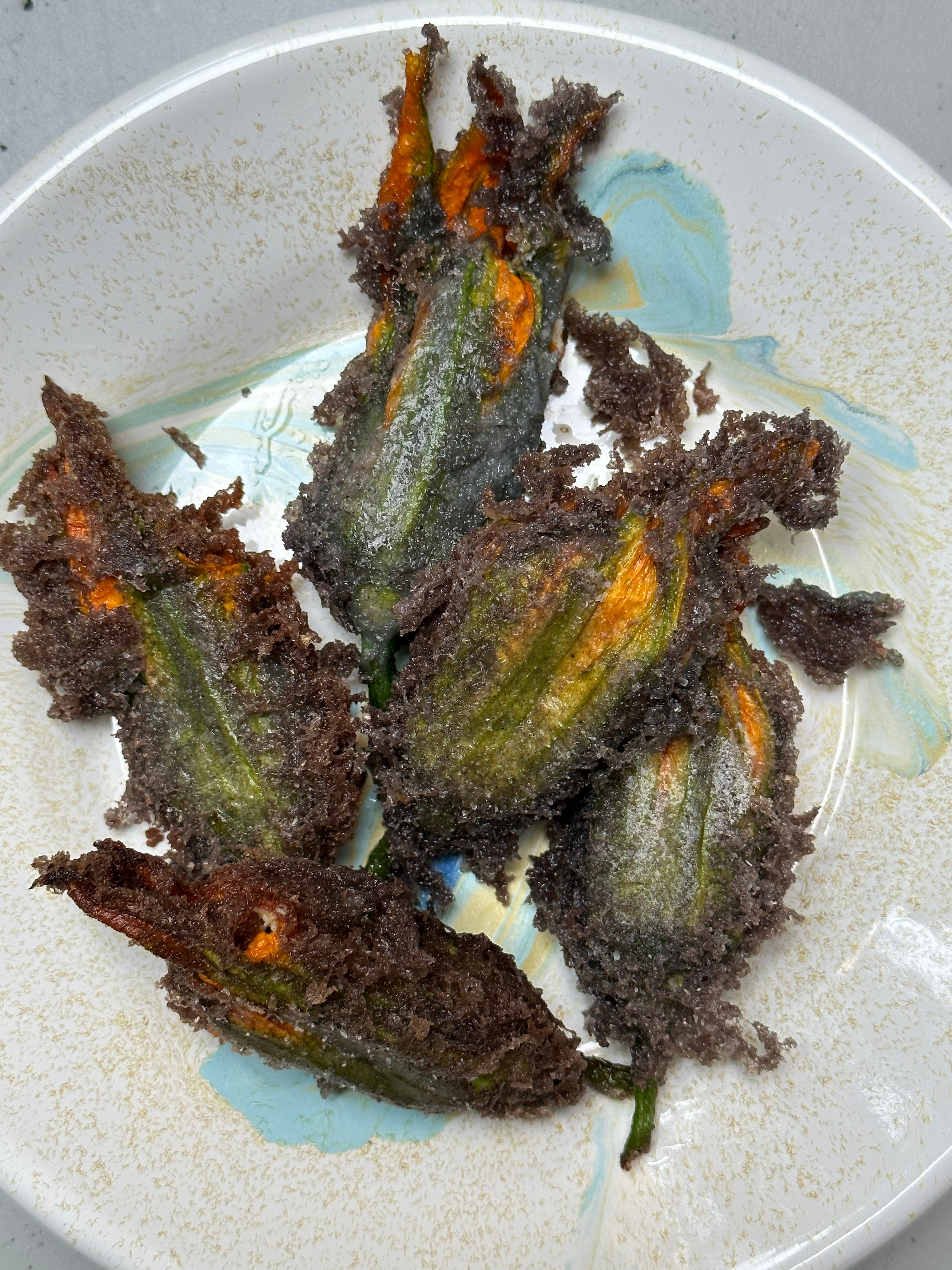 Masa-Battered Zucchini Flowers - by Sohla El-Waylly