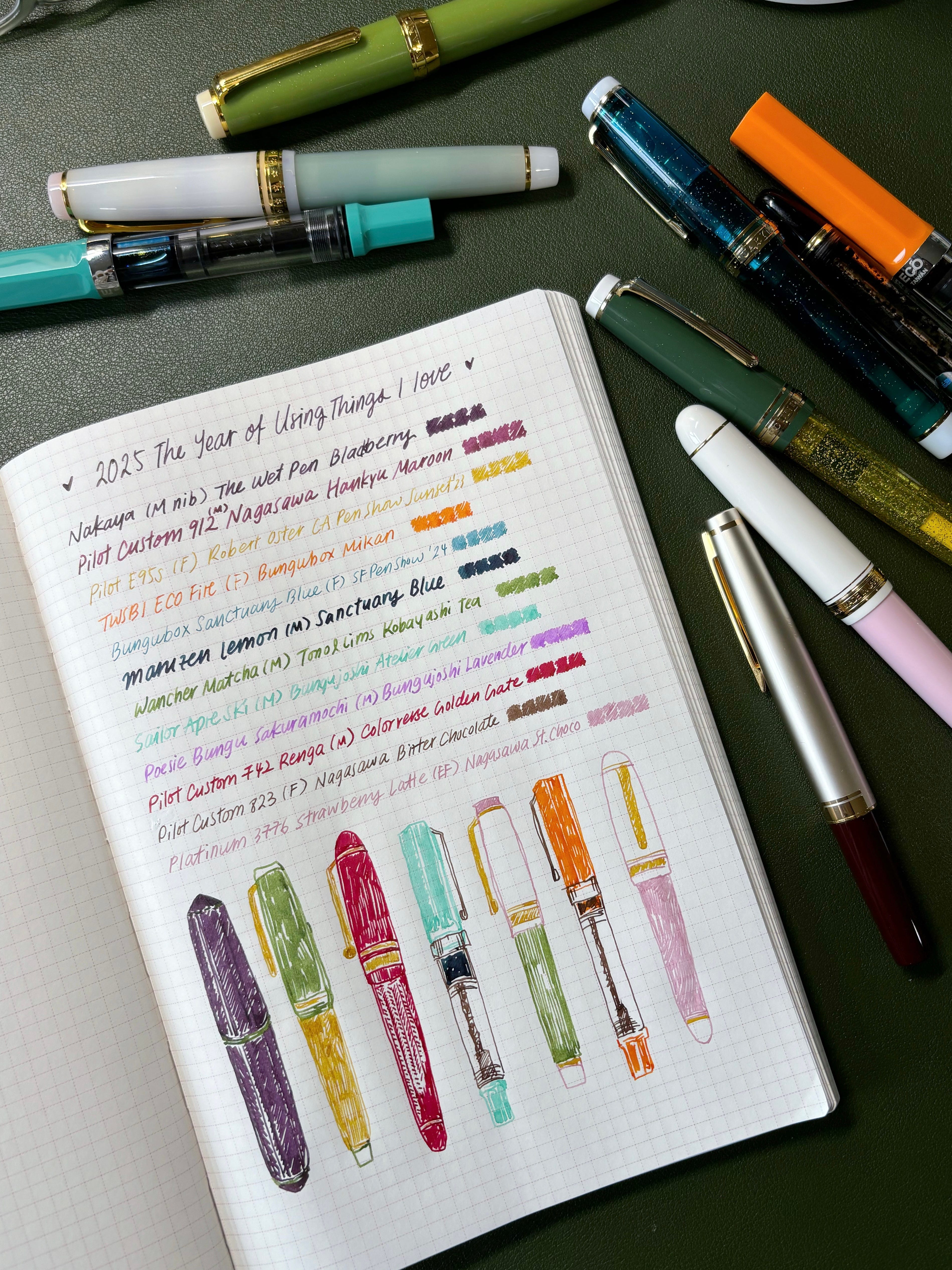 February 2025 Currently Inked Pens - by April Wu