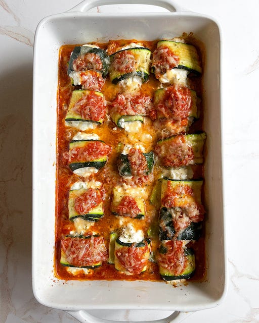 Zucchini Lasagna Roll Ups - by Carina Wolff