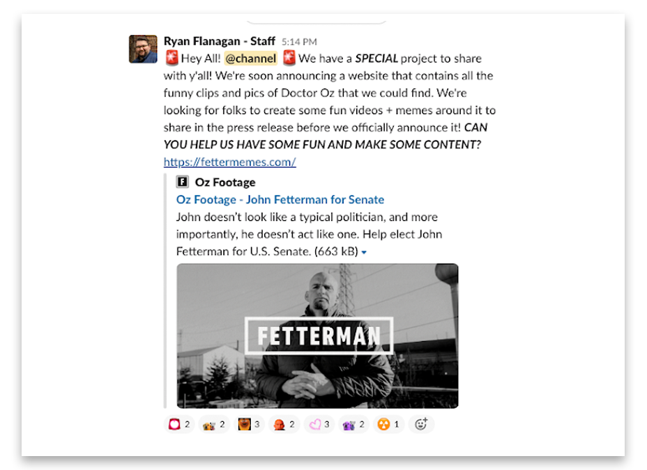 How John Fetterman’s campaign used Slack to crowdsource memes and ...