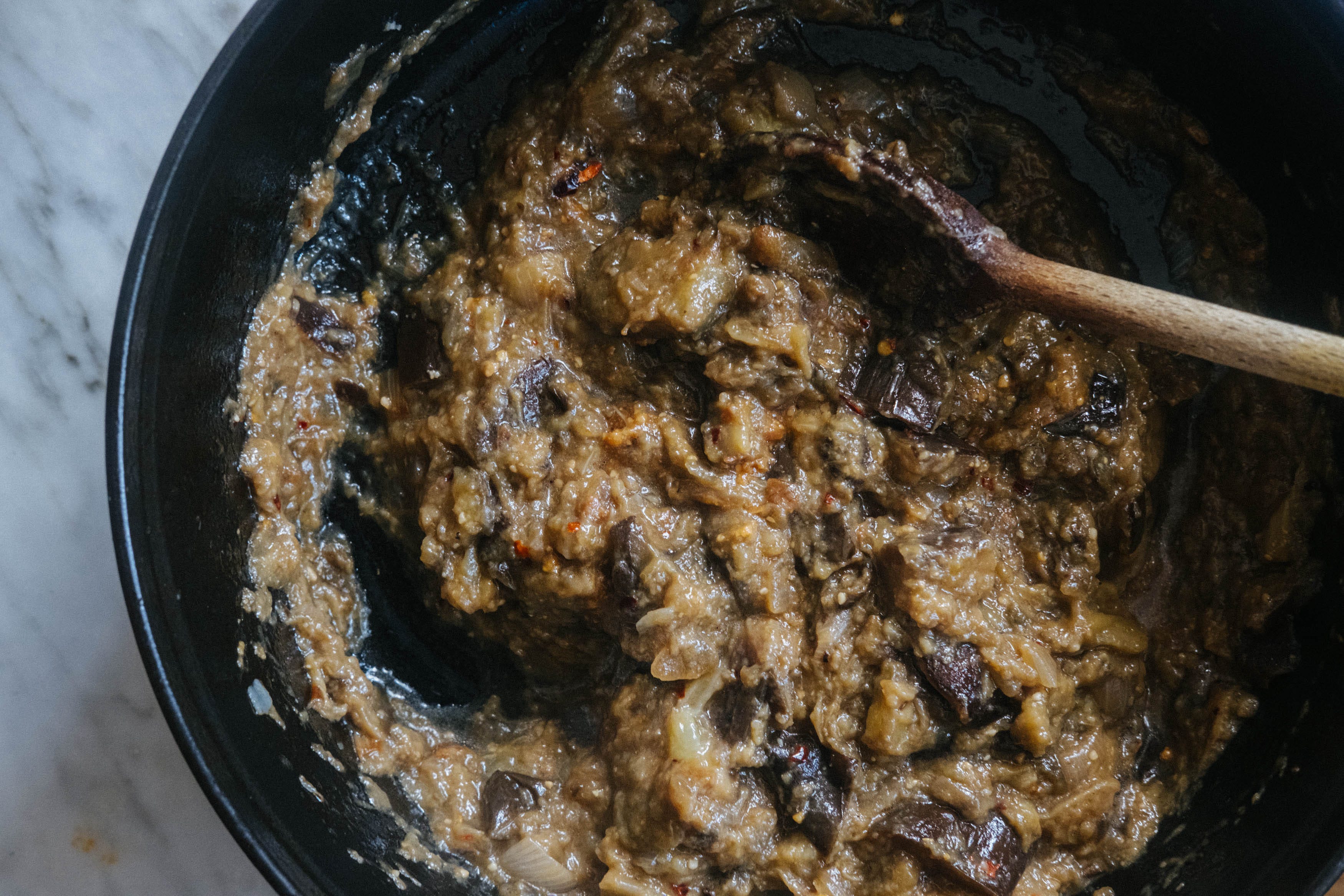 Spicy eggplant mazemen by Hetty Lui McKinnon