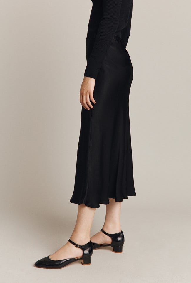 Ghost bias cut sales skirt