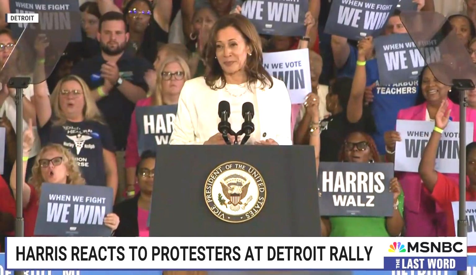 Kamala Harris Confronted by Pro-Palestinian Protesters starring Phil