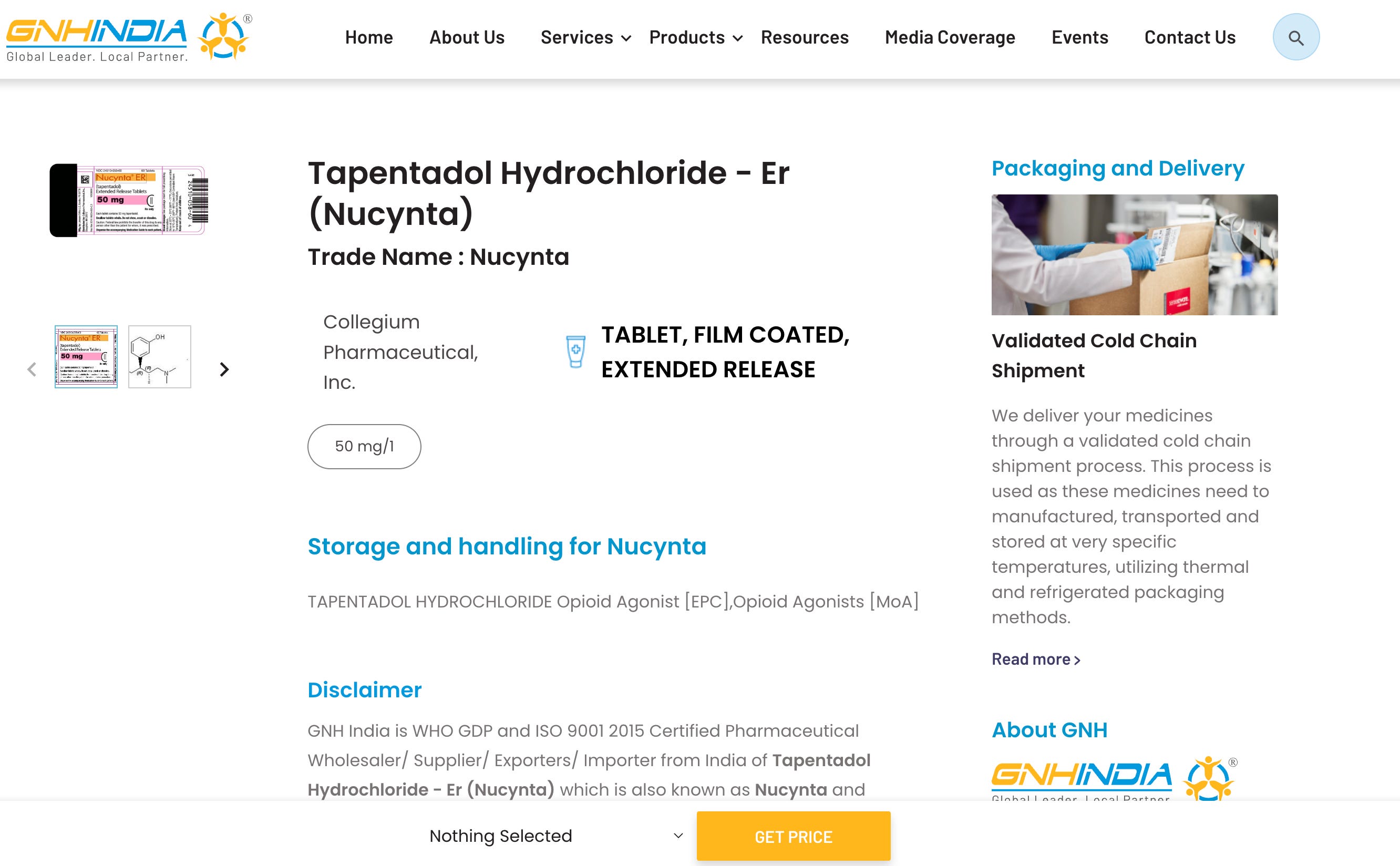 Price for nucynta