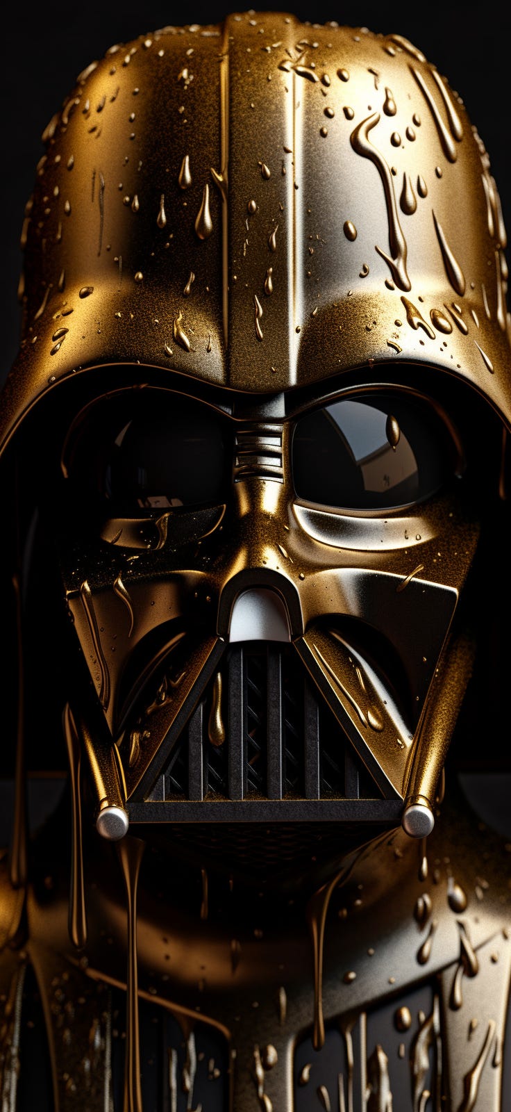 Quick Prompt: Solid Gold Star Wars Helmets