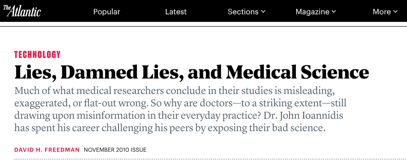 Random. Medical Article Medical Journals Are Corrupt; the Research Is Mostly Junk