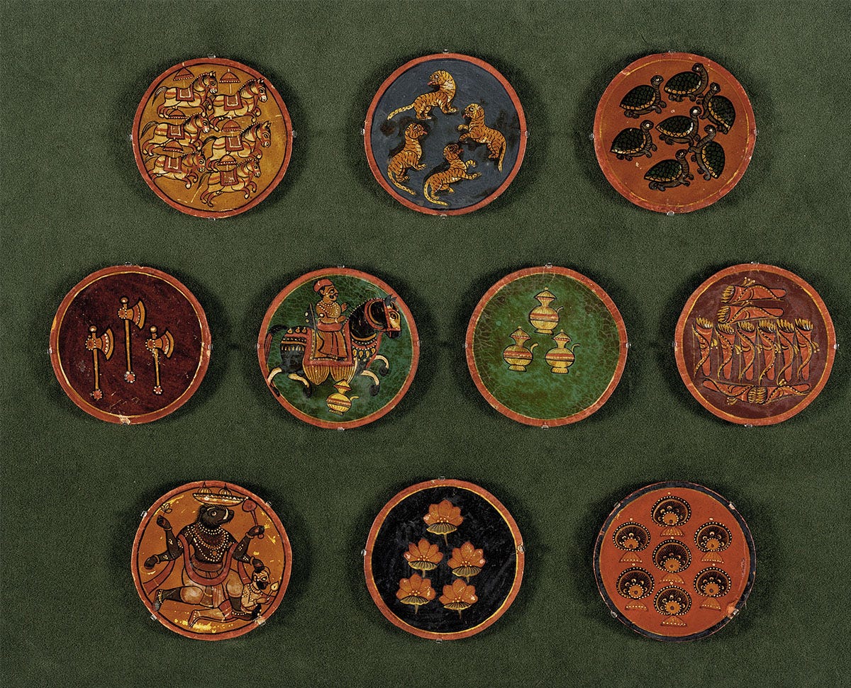 即納！最大半額！ Hindu Ganjifa of Story The Cards: Playing Persian on Deities トランプ
