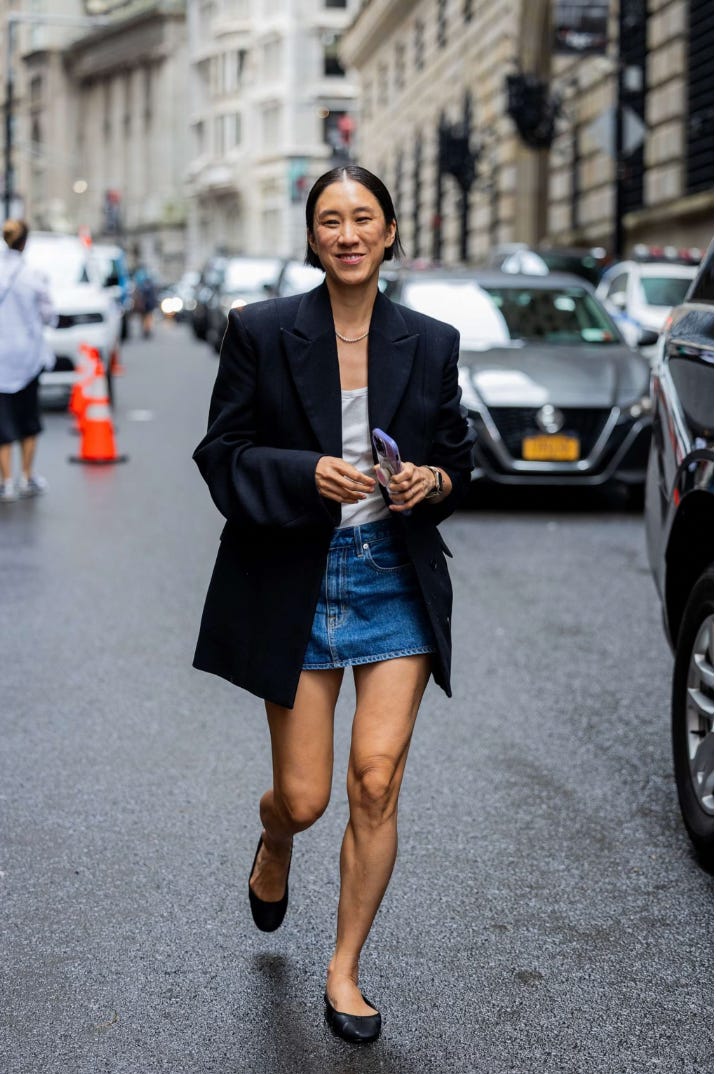 Short skirt with blazer deals
