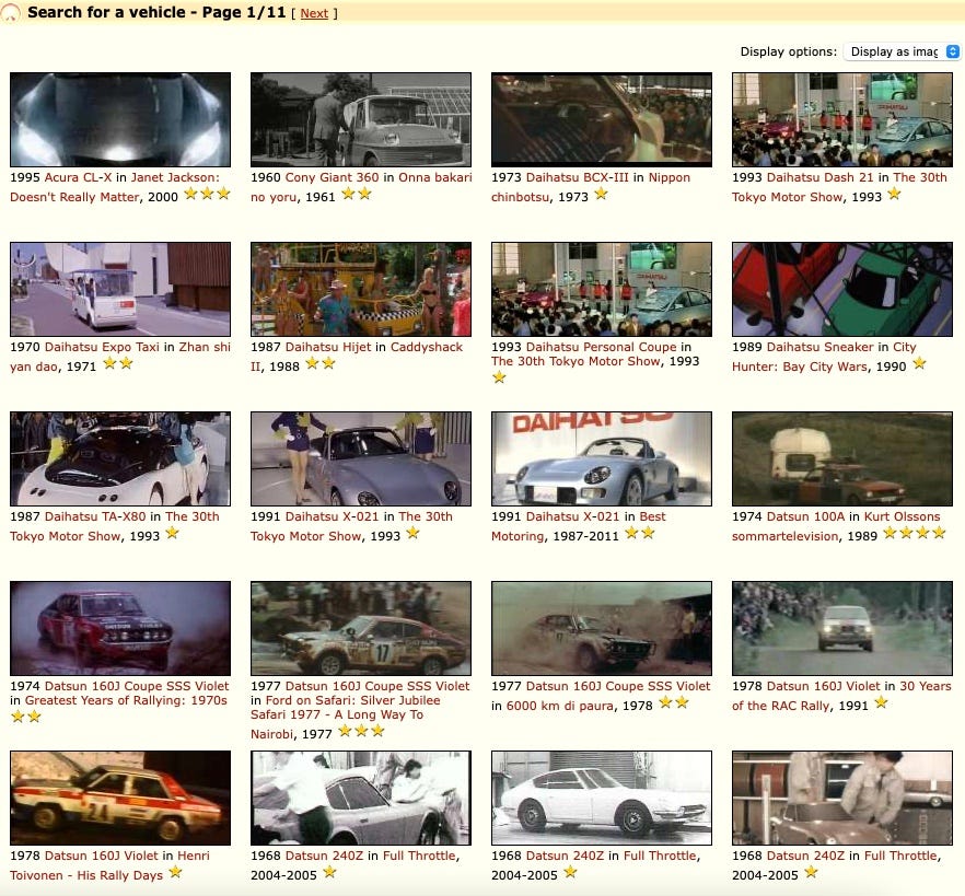 There’s no website like the Movie Cars Database,