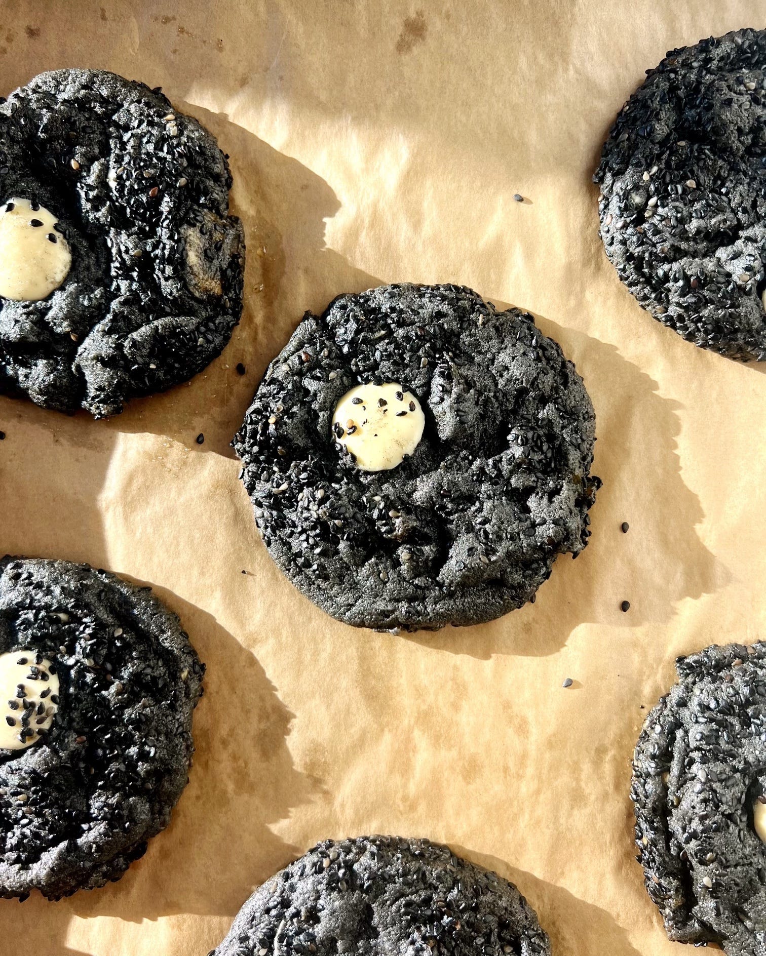 no. 124: black sesame, apricot, and white chocolate cookies